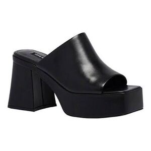 Nine West Black Chunky Heel Mules